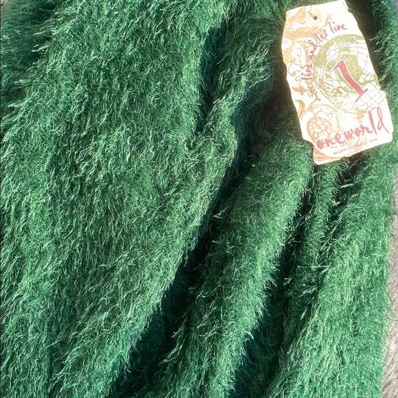 Ultra soft Fuzzy Green Long Cardigan by One World size XL Oscar the grouch vibes - Picture 12 of 13